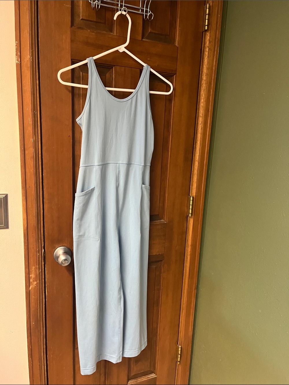 Athleta Light Blue Sleeveless Jumpsuit with Pockets
